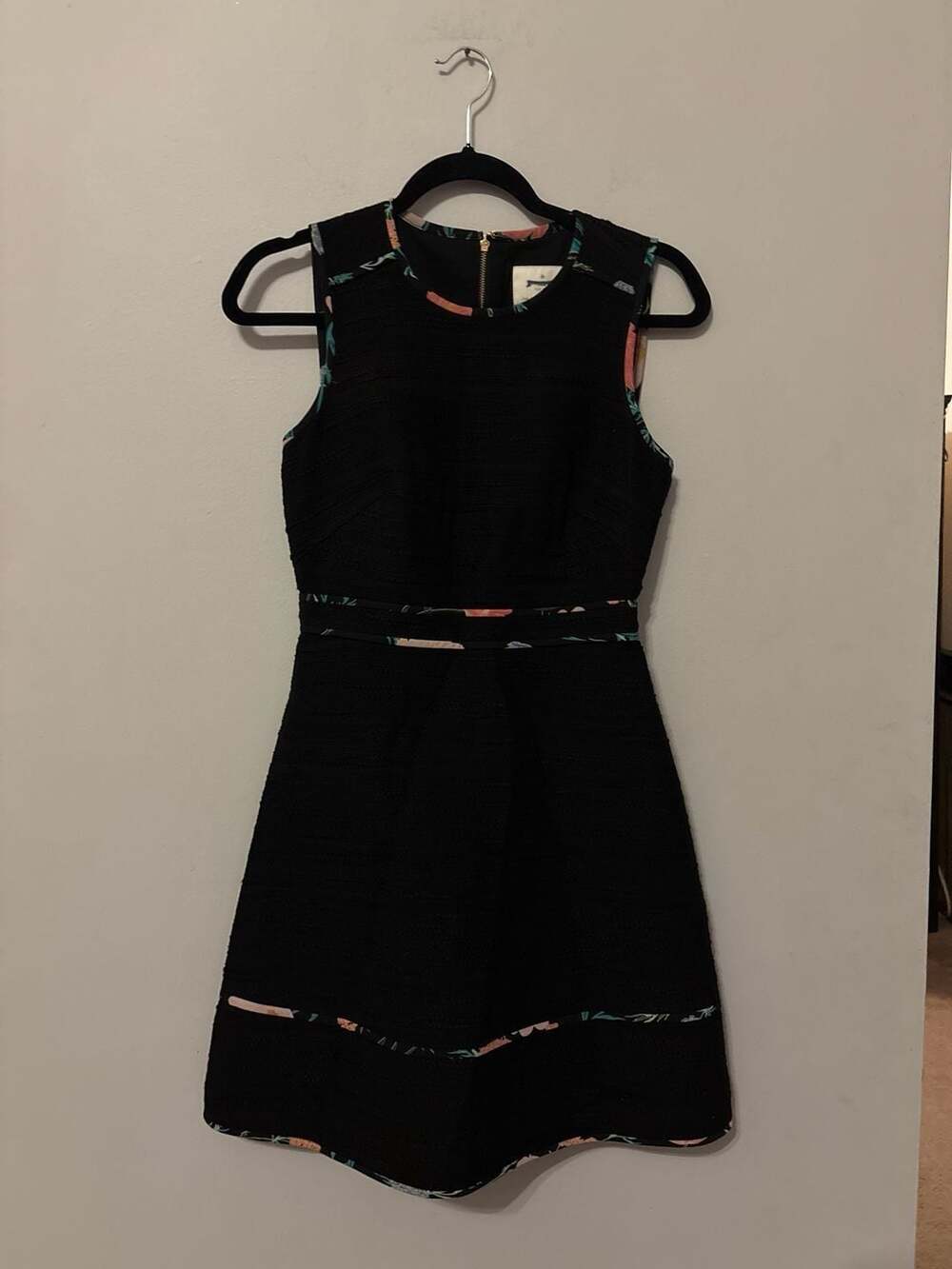 Kate Spade Blossom Trimmed Tweed Sleeveless A-Line Mini Dress